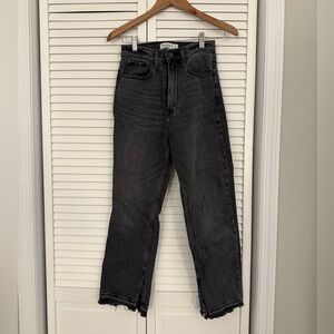 Abercrombie Curve Love The Ankle Straight Ultra High Rise Black Jeans Size 27